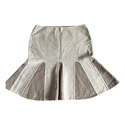 Pre-owned Alexander Mcqueen Cashmere Mid-length Skirt In Beige