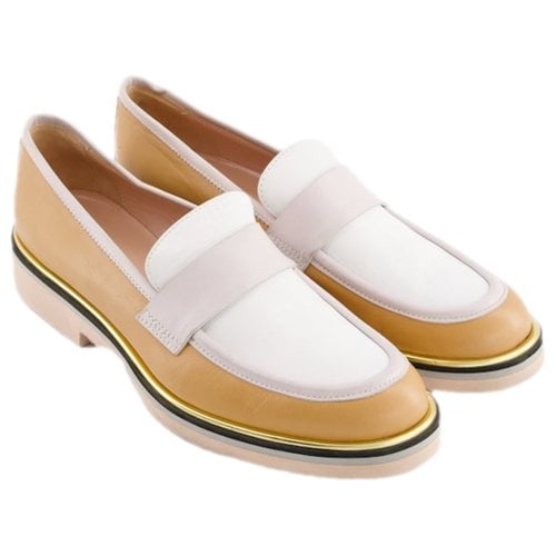 Pre-owned Pollini Leather Flats In Beige