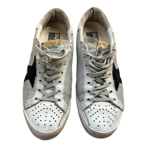 Pre-owned Golden Goose Superstar Cloth Trainers In Grey