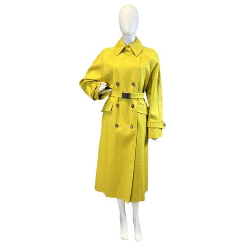 Pre-owned Max Mara Trench Coat In Yellow