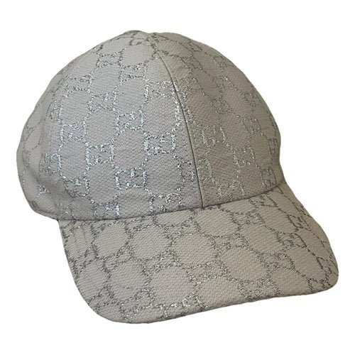 Pre-owned Gucci Silk Hat In White