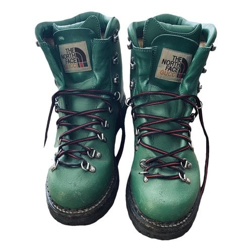 Pre-owned The North Face X Gucci Boots In Green