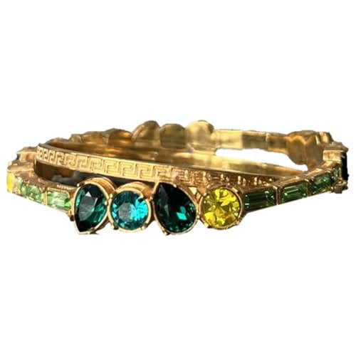 Pre-owned Versace Crystal Bracelet In Green