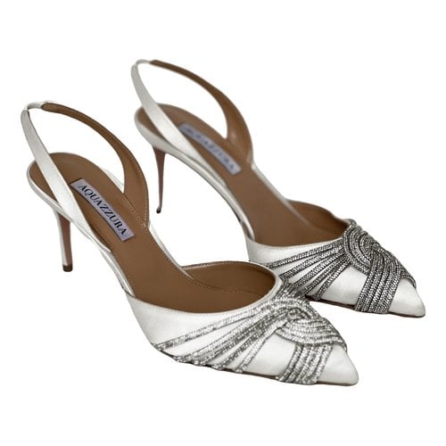 Pre-owned Aquazzura Leather Heels In White