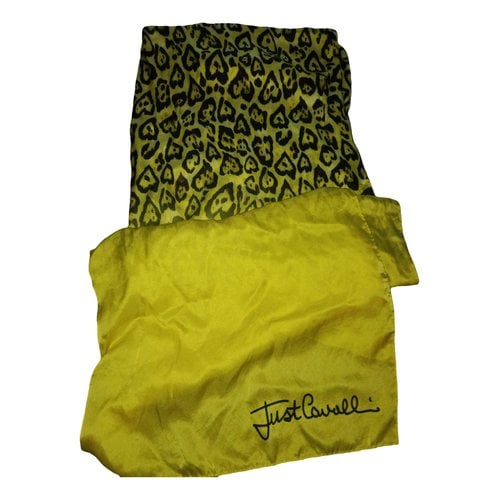 Pre-owned Just Cavalli Silk Neckerchief In Yellow