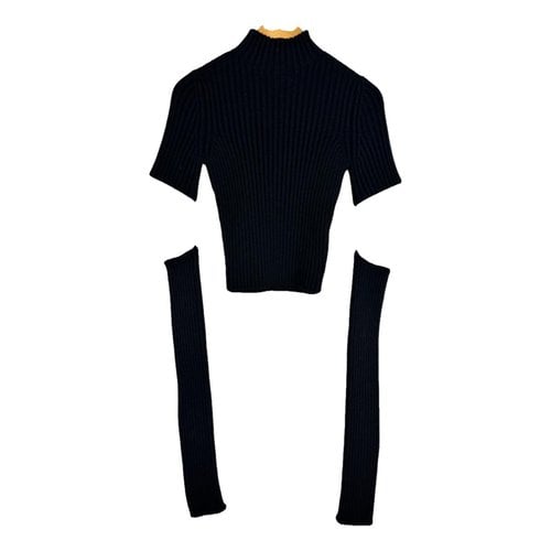 Pre-owned Balenciaga Wool Top In Navy