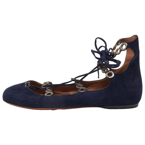 Pre-owned Alaïa Flats In Blue