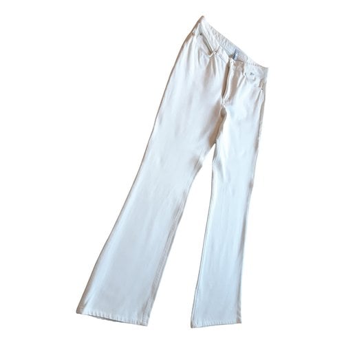 Pre-owned Escada Straight Pants In White