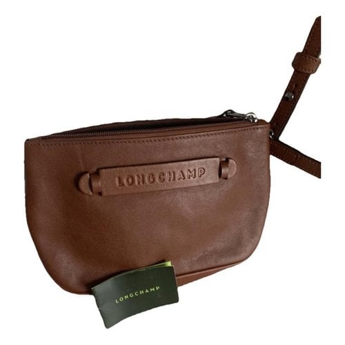 Pre-owned Longchamp Roseau Leather Crossbody Bag In Brown