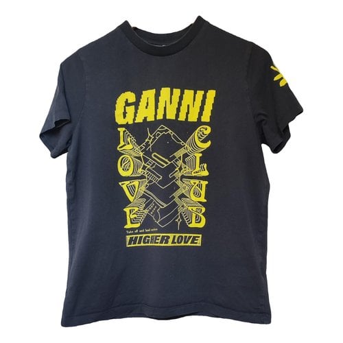 Pre-owned Ganni T-shirt In Black