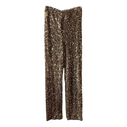 Pre-owned Dixie Straight Pants In Gold