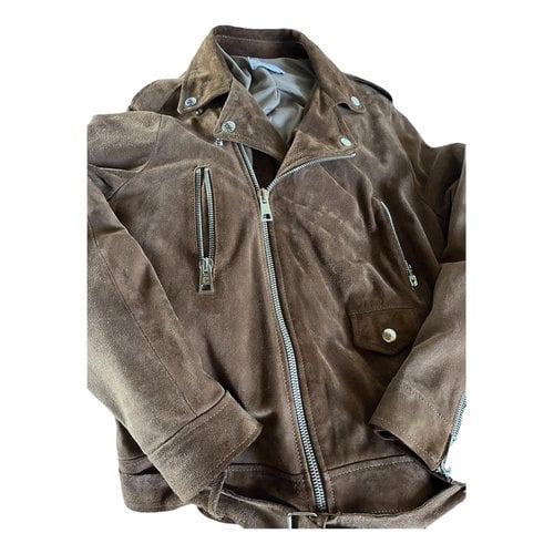 Pre-owned Gaelle Paris Leather Jacket In Brown