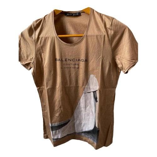 Pre-owned Balenciaga T-shirt In Camel