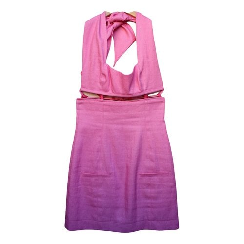 Pre-owned Jacquemus Linen Mini Dress In Pink