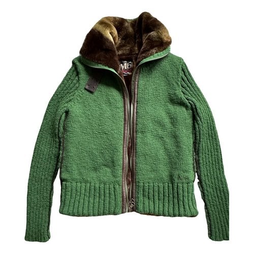 Pre-owned Miss Sixty Wool Cardigan In Green