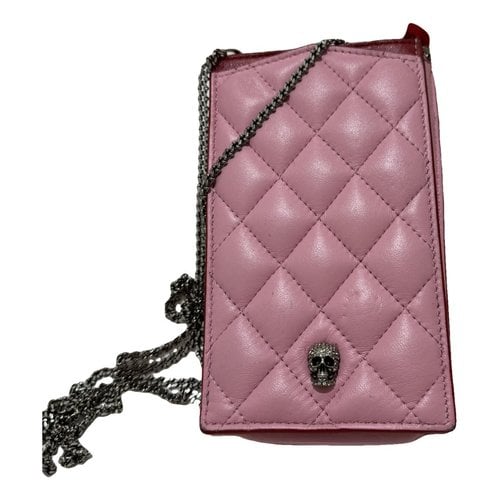 Pre-owned Alexander Mcqueen Leather Purse In Pink