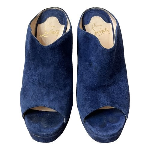 Pre-owned Christian Louboutin Mules & Clogs In Blue