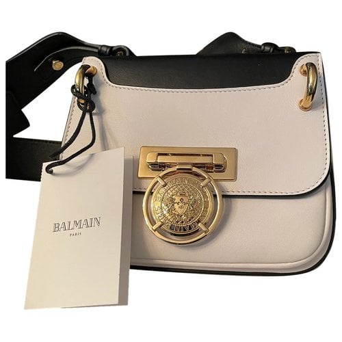 Pre-owned Balmain Leather Handbag In White
