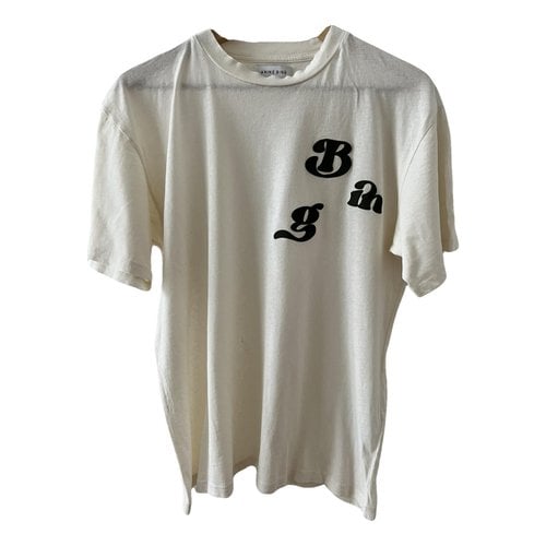 Pre-owned Anine Bing T-shirt In Ecru