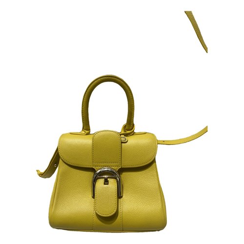 Pre-owned Delvaux Brillant Leather Handbag In Yellow