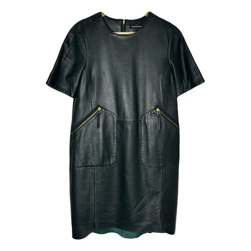 Pre-owned Whistles Leather Mid-length Dress In Green