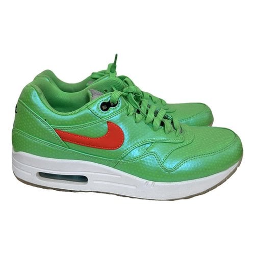 Pre-owned Nike Air Max 1 Patent Leather Trainers In Green
