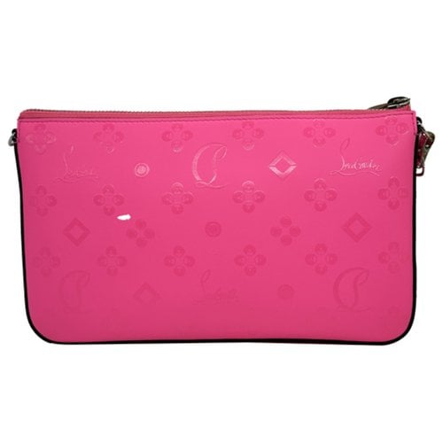 Pre-owned Christian Louboutin Leather Clutch Bag In Pink