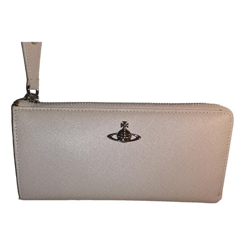 Pre-owned Vivienne Westwood Leather Wallet In Beige