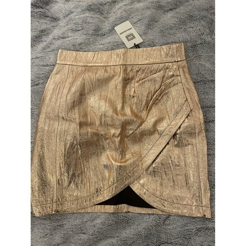 Pre-owned Zadig & Voltaire Leather Mid-length Skirt In Gold