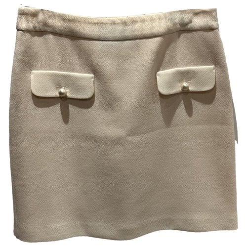 Pre-owned Moschino Mini Skirt In Ecru