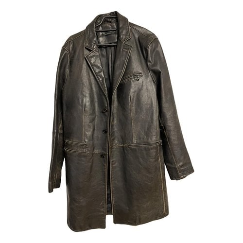 Pre-owned John Varvatos Leather Vest In Black