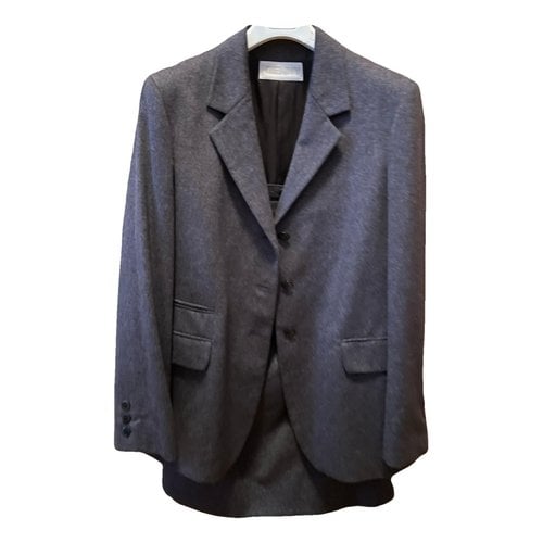 Pre-owned Genny Wool Suit Jacket In Grey