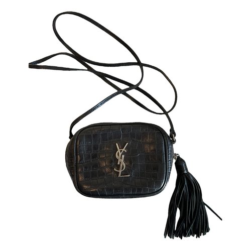 Pre-owned Saint Laurent Blogger Leather Crossbody Bag In Black