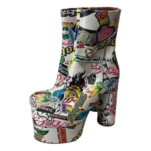 Pre-owned Vetements Leather Ankle Boots In Multicolour