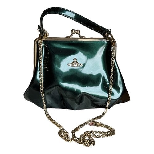 Pre-owned Vivienne Westwood Patent Leather Crossbody Bag In Green