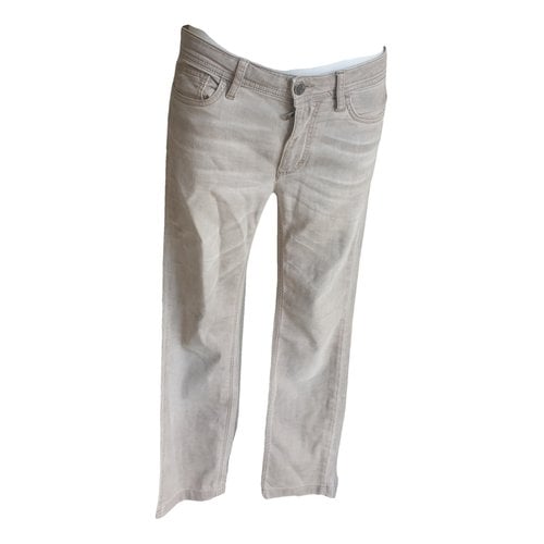 Pre-owned Dolce & Gabbana Straight Jeans In Beige