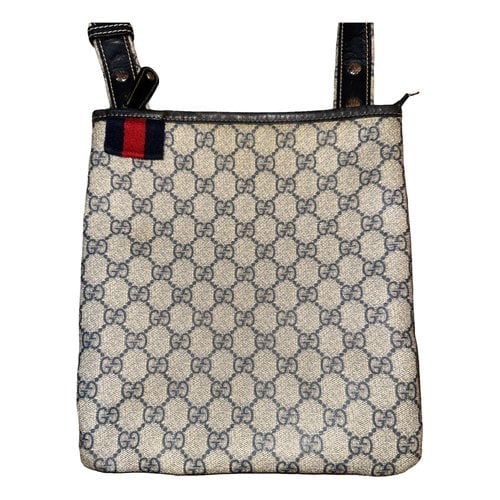 Pre-owned Gucci Cloth Weekend Bag In Blue