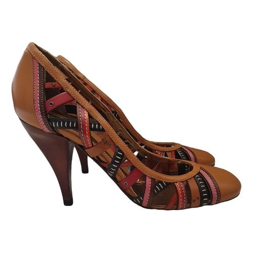 Pre-owned Baldinini Leather Heels In Camel