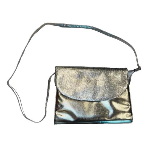 Pre-owned Bruno Magli Leather Handbag In Silver