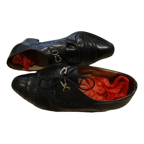 Pre-owned Ted Lapidus Leather Flats In Black