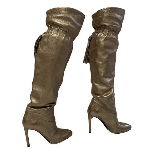 Pre-owned Roberto Cavalli Leather Boots In Metallic