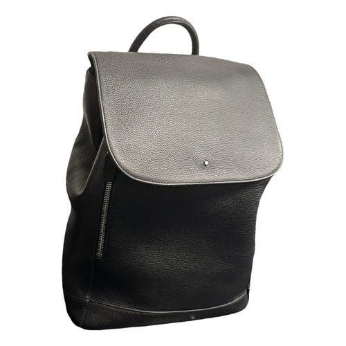 Pre-owned Montblanc Leather Backpack In Black