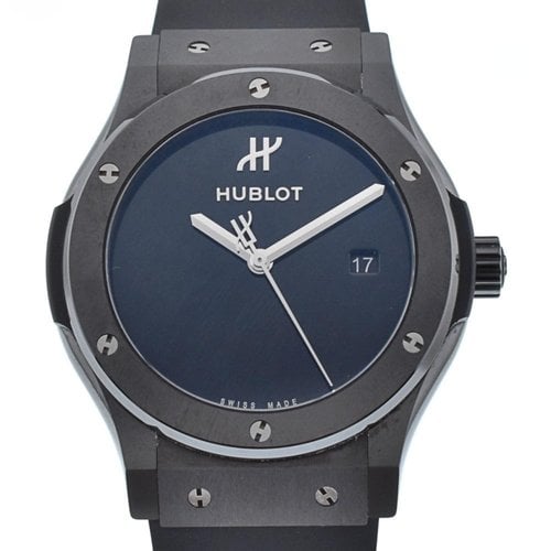Pre-owned Hublot Classic Fusion Ceramic Watch In Black