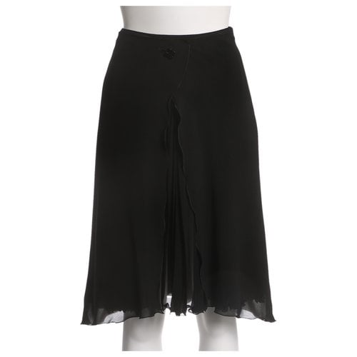 Pre-owned Chanel Silk Mini Skirt In Black