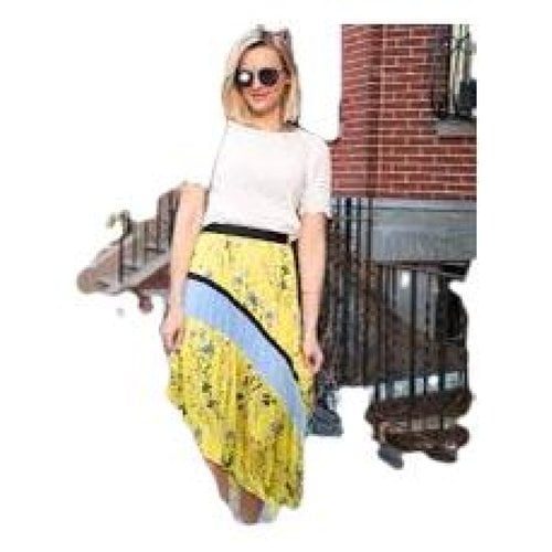 Pre-owned Self-portrait Mid-length Skirt In Yellow