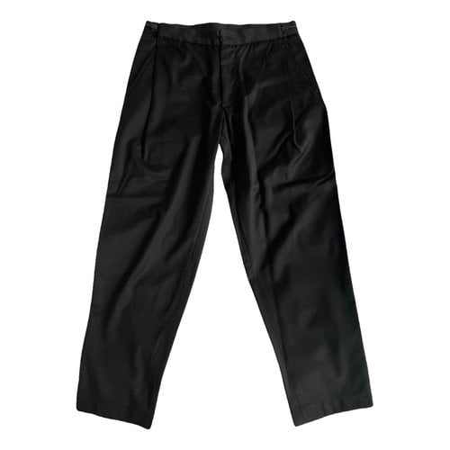 Pre-owned Emporio Armani Wool Trousers In Black