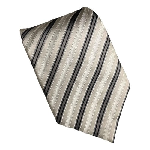Pre-owned Canali Silk Tie In Grey