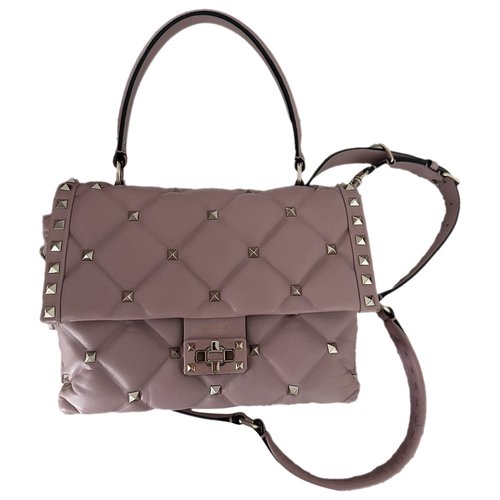 Pre-owned Valentino Garavani Candystud Leather Handbag In Pink