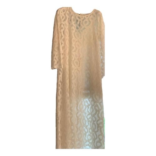 Pre-owned Pomandère Lace Dress In White