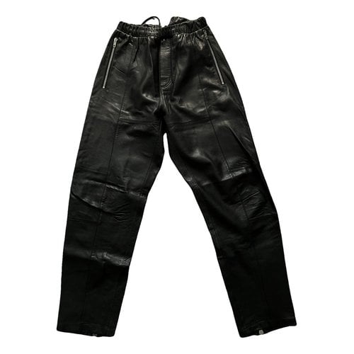 Pre-owned Givenchy Leather Trousers In Black